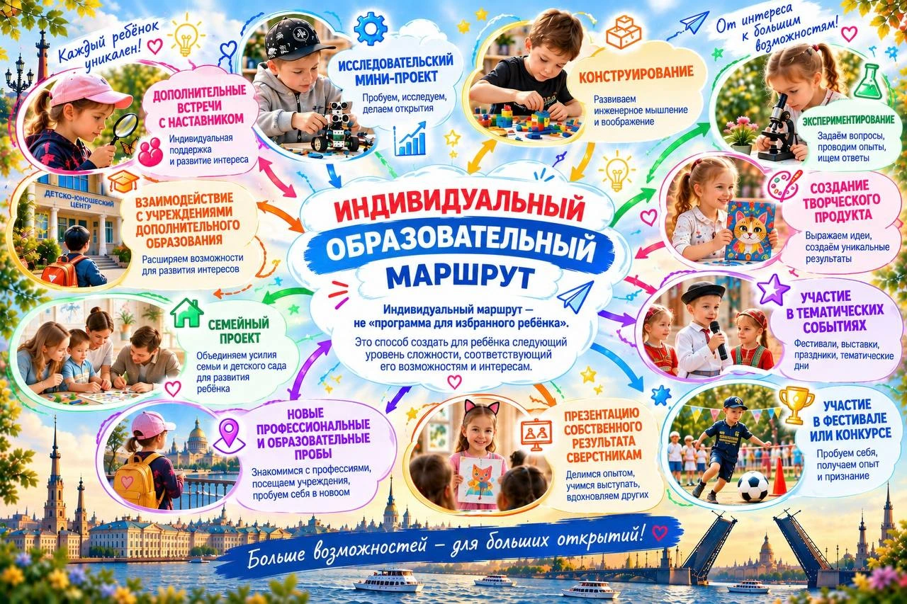 Иллюстрированная схема направлений и форм индивидуального маршрута ребёнка